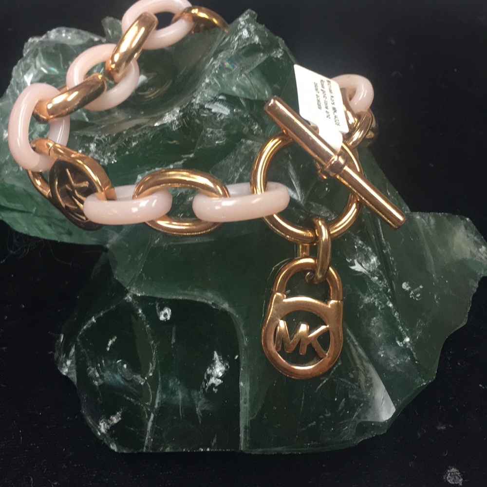 Michael Kors Rose Gold and Blush Acetate Bracelet